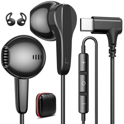 APETOO USB C Headphones Magnetic Wired Earbuds iPhone 18 Pro 17 16 15 Black - color: Black