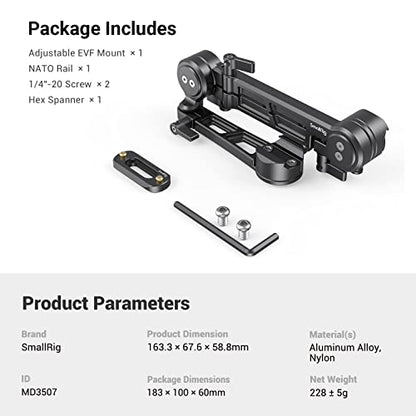 SmallRig Adjustable EVF Mount with NATO Clamp MD3507