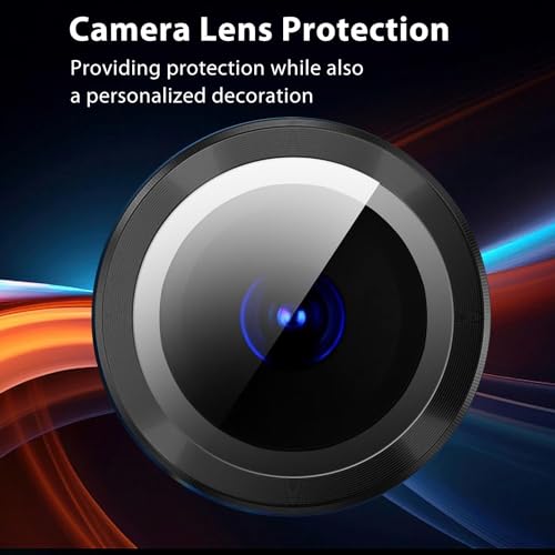 Zeking (2 Set for Motorola Edge (2024) Camera Lens Protector, Scratch-Resistant HD Clarity Ultra-Thin 9H Tempered Glass with Aluminum Edging, Individual Metal Lens Cover (Black) - color: Black