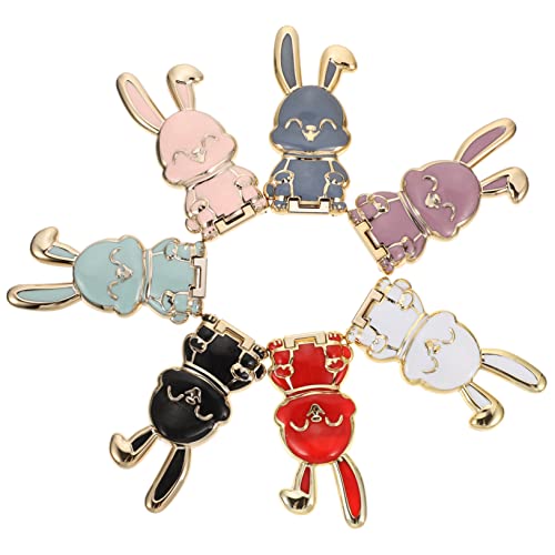 Rabbit Phone Holder 7-Pack Foldable Cartoon Desktop Phone Stand Adjustable Hands- Bracket for Video Calls Watching Videos Office Bedroom Living Room