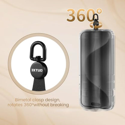OUTXE Phone Tether Tab Rotatable 360°, 4 Pack Phone Lanyard Patch for Phone Strap Compatible iPhone & Other Cell Phone (Black) - color: Black