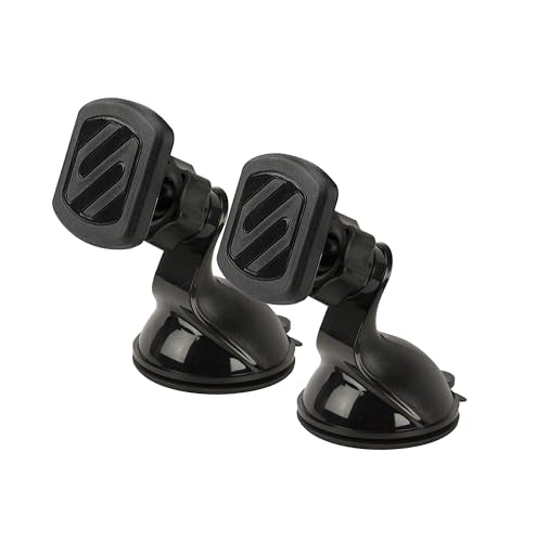 Scosche MAGWSM-2PXCES0 MagicMount Magnetic Suction Cup Phone Mount for Car Windshield/Dashboard, 360° Adjustable Magnet Head, Universal Phone Holder Compatible With iPhone, Samsung & More (Pack of 2) - size: 2 Pack, style: Window / Dash Suction