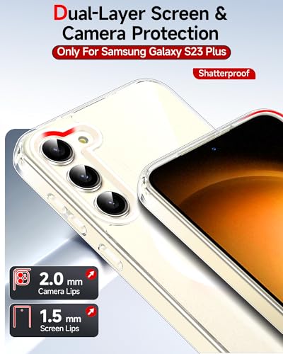 LeYi for Galaxy S23 Plus Phone Case: [Mag-Safe Fit] with Raised Camera Guard, Matte Translucent Slim Translucent Soft-Touch Protective para Samsung S23 Plus 5G Case, Clear - color: Clear, size: Galaxy S23 Plus (6.6 Inch)