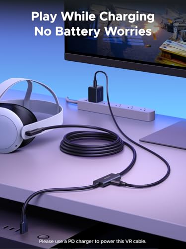 UGREEN Right Angle USB C Cable, 5Gbps VR Link for Quest 3/3S/Pro, 16ft