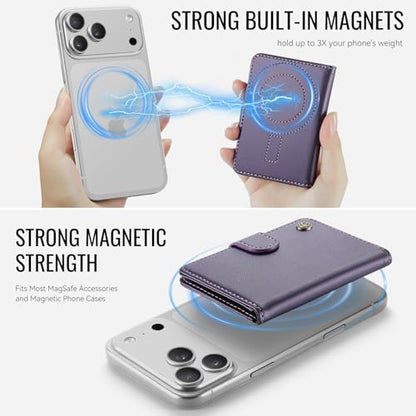 for Magsafe Magnetic Phone Wallet Card Holder, Elegant Purple - color: Elegant Purple