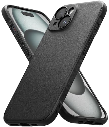 Ringke Onyx for iPhone 15 Plus Case, [Feels Good in The Hand] Oil & Dirt Resistant, Individual Lens Covers for Cameras, Non-Slip Enhanced Grip Lightweight Cover - Black | Anti-Fingerprint Texture, Slim & Lightweight, Full-Coverage Camera Protection, Non-S