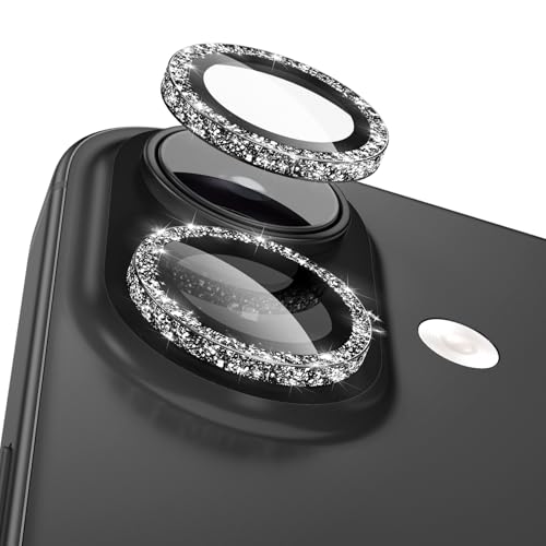 CloudValley All Bling Camera Lens Protector for iPhone 17/iPhone 16/Plus - color: Bling Black