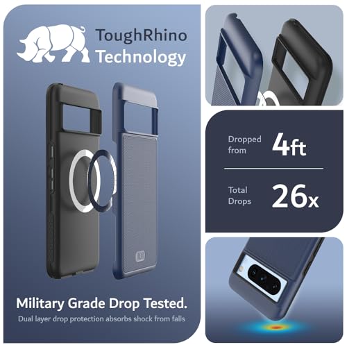 TUDIA MergeGrip [Magsafe Compatible] Designed for Google Pixel 8 Pro Case (2023) - Dual Layer [Military Grade] Shockproof Slim Rugged Tough Heavy Duty Phone Cases - Indigo Blue - color: Indigo Blue, size: Magnetic Pixel 8 Pro