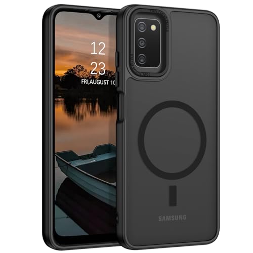 GUAGUA for Samsung Galaxy A03s Case Compatible with MagSafe Magnetic Cases Translucent Matte Back Slim Skin Feeling Anti-Scratch Shockproof Protective Phone Case for Samsung Galaxy A03s 6.5'', Black - color: Black, size: for Samsung A03s