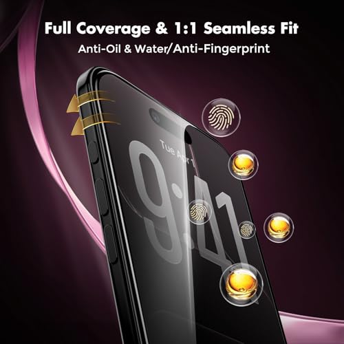 UNBREAKcable Privacy Screen Protector for iPhone Air, Full Coverage Shatterproof Tempered Glass [True 28°Anti Spy] [9H Hardness] [Easy Installation Frame] 2-Pack Private Screen for iPhone Air - size: iPhone Air