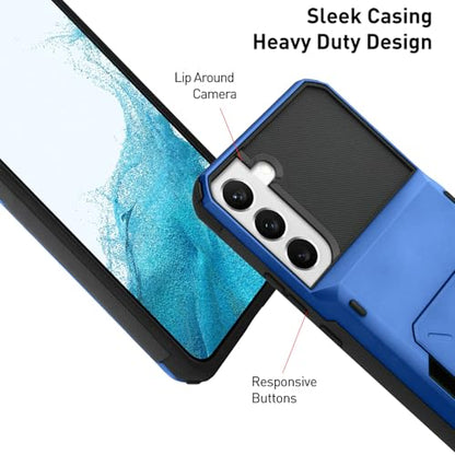 Wallet Case for Samsung Galaxy S22 Plus Case with 4 Card Holder Blue - color: Blue, size: Samsung Galaxy S22 Plus