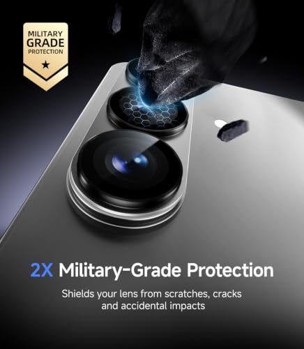 HelloDeere for 2 Pack Samsung Galaxy S26/S26 Plus Camera Lens Protector, 9H+ Hardness Tempered Glass with AR Anti-Reflective Military Grade Shockproof Scratch Resistant HD Clear Case Friendly, Silver - color: S26/S26 Plus (Silver)