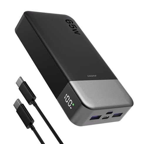 JUOVI Power Bank 65W 20000mAh Laptop Portable Charger - color: Black