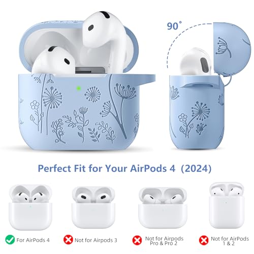 Lerobo for AirPods 4 AirPods 5 Case with Cleaner Kit & Keychain, Lilac - color: A-Lilac, size: AirPods 5&4