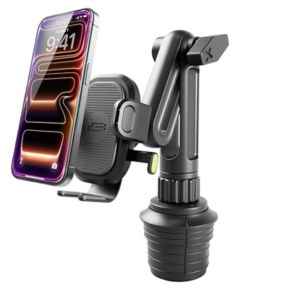 Bracketron OneClick Cup Phone Holder for Car, 360° Rotation Expandable Base