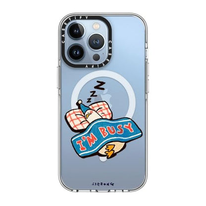 CASETiFY for iPhone 13 Pro Case - Impact Clear Compatible with MagSafe | Not Yellowing | 6.6 ft. 3x Military Grade Drop Protection | I'm so busy | Clear - color: I'm so busy, size: Iphone 13 Pro (6.1")
