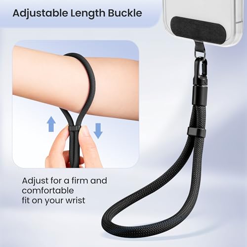 takyu 3 Pack Phone Wrist Strap, 360°Rotating Phone Lanyard without Tangles - color: Black, Dark Gray, Orange