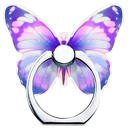Kinizuxi Butterfly Phone Ring Holder Stand,360° Rotation Finger Grip - color: 1 Purple
