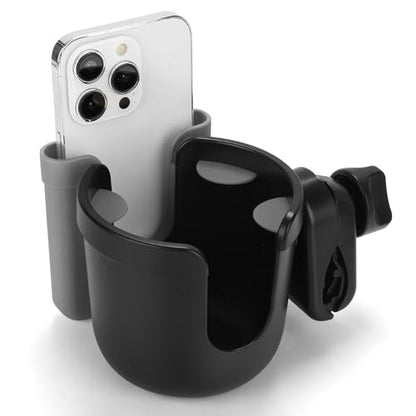 Accmor Wheelchair Cup Holder with Phone Holder, ﻿Universal 360° Rotatable Walker Cup Holder Rollator Scooter Accessory - color: Grey