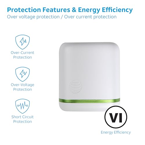 AT&T USB-C Wall Charger Fast Charging Power Adapter Foldable Prongs Travel-Friendly for Compatible with iPhone iPad Samsung Galaxy Google Pixel (20W White) - color: 20W White