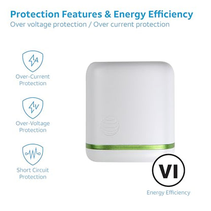 AT&T USB-C Wall Charger Fast Charging Power Adapter Foldable Prongs Travel-Friendly for Compatible with iPhone iPad Samsung Galaxy Google Pixel (20W White) - color: 20W White