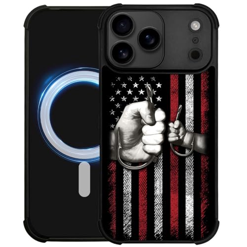 case for iPhone 17 Pro,Compatible with Magsafe,All-Round Protection Shockproof Anti-Scratches TPU Case Cover-Fishing American Flag - color: Fishing American flag, size: IPhone 17 Pro