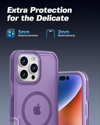 ArtsEvo Strong Magnetic for iPhone 16 Pro Max Case, Compatible with MagSafe, 360° Military-Grade Protection, Slim Translucent Matte Phone Case, Purple - color: Purple, size: iPhone 16 Pro Max