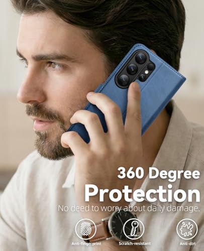 OCASE for Samsung Galaxy S26 Ultra Wallet Case, Card Holder, Light Blue | RFID Blocking, Kickstand, Magnetic Closure, PU Leather Flip Folio, Shockproof TPU Shell, Protective Phone Cover (6.9") 2026 - color: Light Blue, size: Samsung Galaxy S26 Ultra