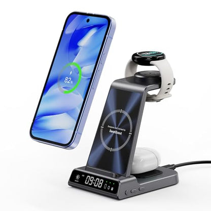 Charger for Google Pixel Watch 3/2 (Not for Pixel Watch 4/1), 3 in 1 Wireless Charging Station for Google Pixel 10a/10 Pro/10/9a/9 Pro/9/8/7, for Pixel Buds Pro 2/Pro, SwanScout C01G2