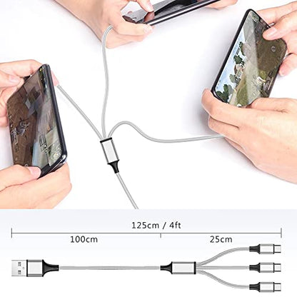 Multi Charging Cable, USB C Splitter Cable, 3 in 1 Fast Charging Cord