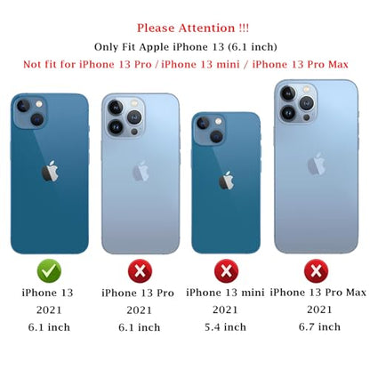 for iPhone 13 Case with Camera Lens Cover HD Screen Protector, Dual Layer [15 FT Military Grade Drop Protection] Magnetic Ring Holder Kickstand Protective Phone Case for iPhone 13 6.1 inch (Silver) - color: Silver with camera cover Military-Grade 2nd gen