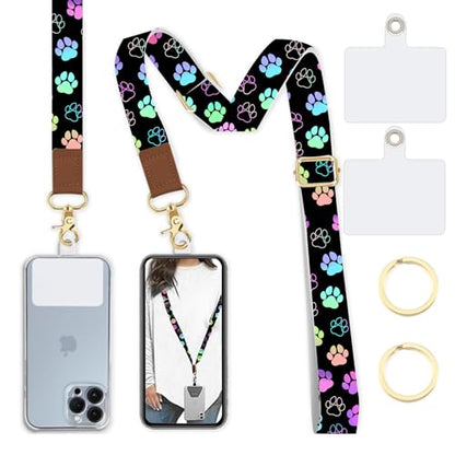 Phone Lanyard Wrist Strap Crossbody Adjustable, Cell Phone Lanyard for Around The Neck Shoulder Wristlet Strap - color: Phantom Dog Paw