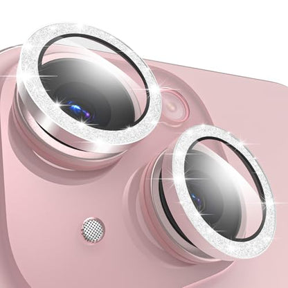 TENOC Camera Lens Protector for iPhone 13 & 13 Mini, Silver Glitter - size: iPhone 13/13 Mini