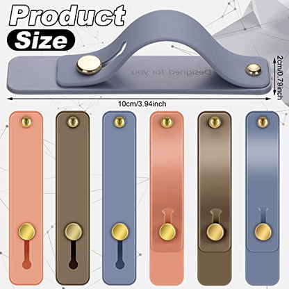 Weewooday 6 Pieces Phone Finger Strap Grip,Blue, Pink, Coffee,Classic - color: Blue, Pink, Coffee, style: Classic