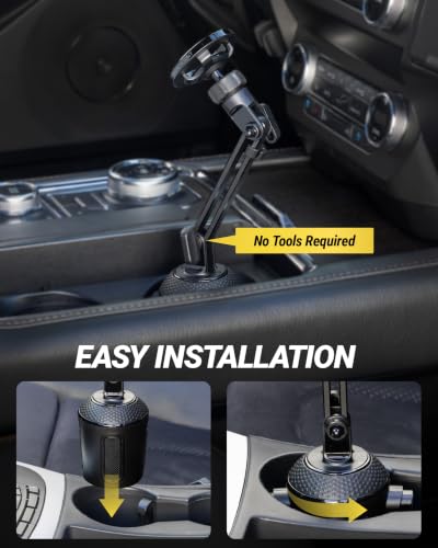 Scosche MagicMount Cup Holder Phone Mount with MagSafe, Adjustable Magnetic Car Mount with Stable Base and Flexible Arm, Compatible with PopSockets, iPhone 17 16 15 14 13, Includes MagSafe Ring - size: 1 Pack, style: Cup Holder