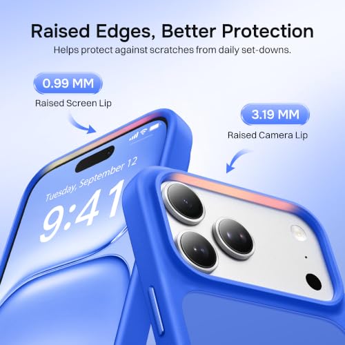 Magnetic for iPhone 17 Pro Case, Compatible with MagSafe, [Military Grade Drop Protection] Translucent Matte Shockproof Protective Anti-Fingerprint Phone Case, 6.3", Klein Blue - color: Klein Blue, size: Iphone 17 Pro