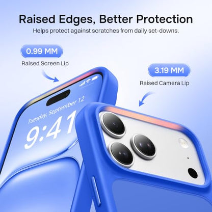 Magnetic for iPhone 17 Pro Case, Compatible with MagSafe, [Military Grade Drop Protection] Translucent Matte Shockproof Protective Anti-Fingerprint Phone Case, 6.3", Klein Blue - color: Klein Blue, size: Iphone 17 Pro