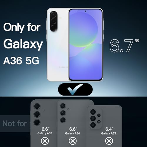 JETech Case for Samsung Galaxy A36, Anti-Yellowing, Clear | Shockproof Protection, Scratch Resistant Hard PC Back, Durable Transparent TPU Bumper - color: Clear, size: Galaxy A36