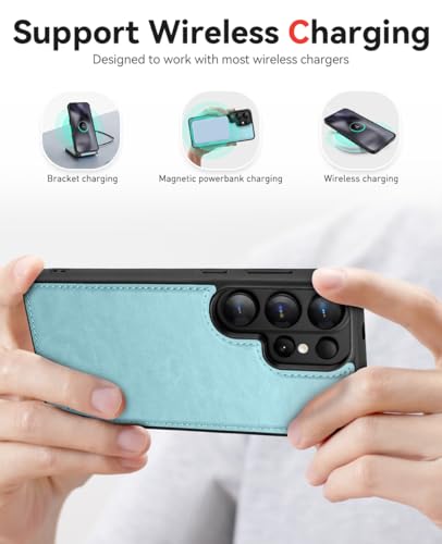OCASE for Samsung Galaxy S26 Ultra Detachable Wallet Case with Card Holder, [2 in 1] PU Leather Flip Folio Case with RFID Blocking Stand Wrist Strap Shockproof Phone Cover 2026, Ice Blue - color: Ice Blue, size: Samsung Galaxy S26 Ultra