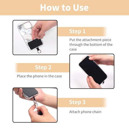 2pcs Clip and Go Strap for Phone with Wallet Crossbody Strap with Pouch | Multifuctional Cell Phone Lanyard Crossbody for Teacher, Adjustable Phone Strap Ranging from 40" to 60" - color: Diamond +Black