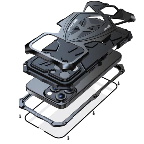 Lunivop for iPhone 16 Pro Max Case Heavy Duty Protection Rugged Screw Full Body Military Grade Metal Bumper Rubber with Hard Durable Phone Cases Cover 2024 Black - color: Black, size: for iPhone16 Pro Max 6.9''
