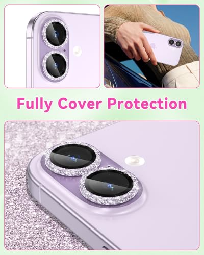 CloudValley All Bling Camera Lens Protector for iPhone 17/iPhone 16/Plus - color: Bling Colorful