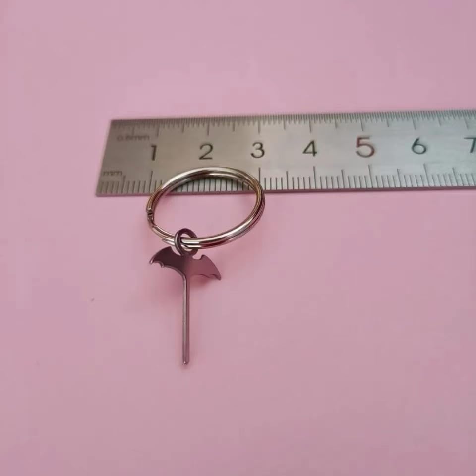 Bat Shaped SIM Eject Pin Keychain 2 Pack, Universal Stainless Steel SIM Card Removal Tool, Gothic Anti-Lost SIM Tray Opener for All Smartphones