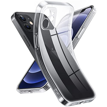 Supdeal Crystal Clear Case for iPhone 12 Mini, [Not Yellowing] [Camera Protection] [Military Grade Drop Tested] Transparent Shockproof Protective Phone Case Soft Silicone Slim Cover, 5.4", Transparent - color: Transparent, size: iPhone 12 Mini