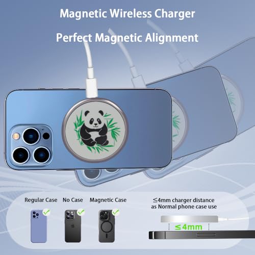 2 Pack Wireless Charging Pad,Magnetic Wireless Charger for iPhone Earbuds