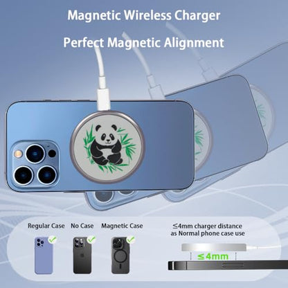 2 Pack Wireless Charging Pad,Magnetic Wireless Charger for iPhone Earbuds