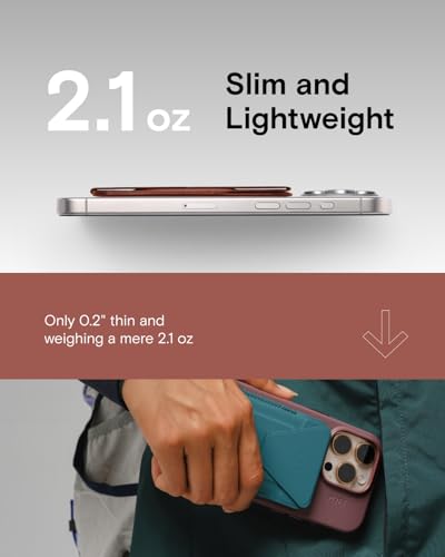 MOFT Magnetic Wallet Stand Compatible with iPhone 18/17/16/15/14/13 Series, Angle Adjustment Magsafe Compatible MOVAS Phone Stand - color: Sienna Brown, size: Standard