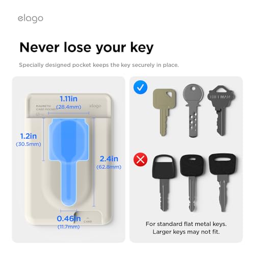 elago Key Magnetic Wallet Card Holder for iPhone - color: Stone