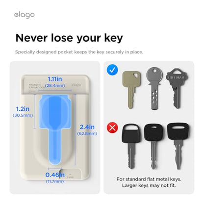 elago Key Magnetic Wallet Card Holder for iPhone - color: Stone