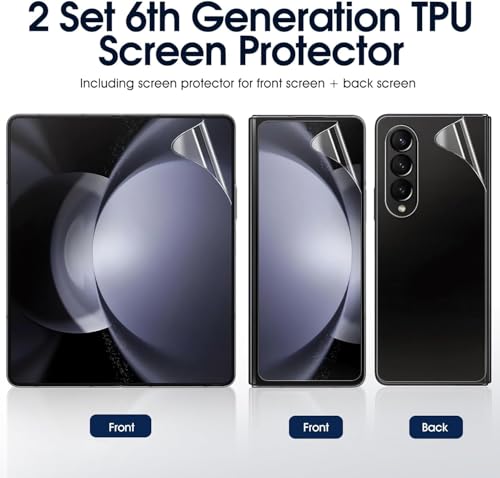 2 Sets Screen Protector for Samsung Galaxy Z Fold 5 7.6", High Definition Clear Soft TPU Screen Protector, 2 Front + 2 Inner Flexible Film Hydrogel, Self-Healing, Bubble-Free - size: Samsung Galaxy Z Fold 5